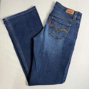 Levi's 518 Superlow Jeans Women's Bootcut Dark Wash Denim Size 3 Short